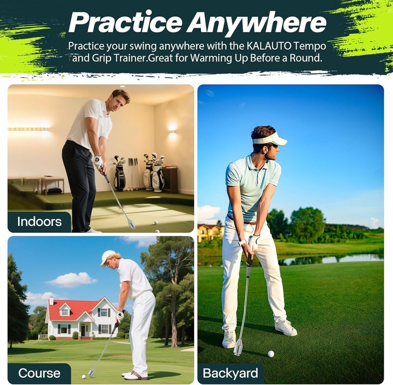 KALAUTO Golf Grip Swing Training Aid - Retractable Click Club Trainer Indoor Practice Warm Up Stick Flexible Telescopic Short Club Tempo Sound Release Trainer Devices - Image 4